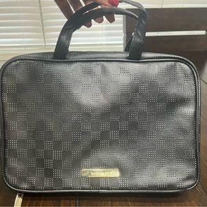 Tartan and Twine Leather Makeup Bag—Never Used